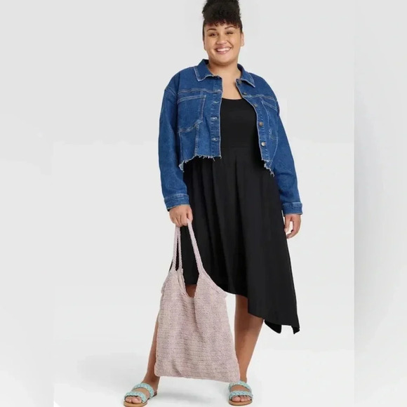 Ava & Viv Women's Plus Size 4x Cropped Denim Jacket - Picture 1 of 7